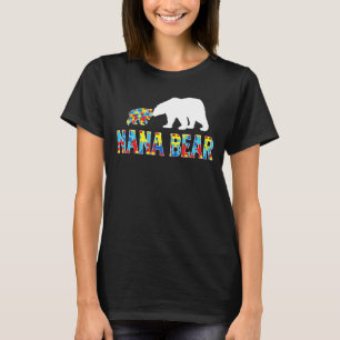 Autisme Bewustzijn Nana Beer Puzzel Steun Autistis T-shirt
