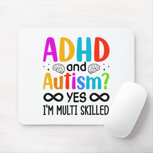 Autisme Bewustzijn Neurodivergent ADHD Muismat (Met muis)