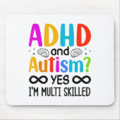 Autisme Bewustzijn Neurodivergent ADHD Muismat (Voorkant)