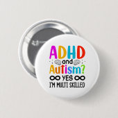 Autisme Bewustzijn Neurodivergent ADHD Ronde Button 5,7 Cm (Voorkant /achterkant)