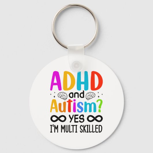 Autisme Bewustzijn Neurodivergent ADHD Sleutelhanger (Voorkant)