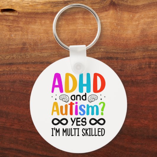 Autisme Bewustzijn Neurodivergent ADHD Sleutelhanger (Voorkant)