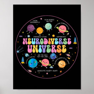 Autisme bewustzijn neurodivers universum iep poster