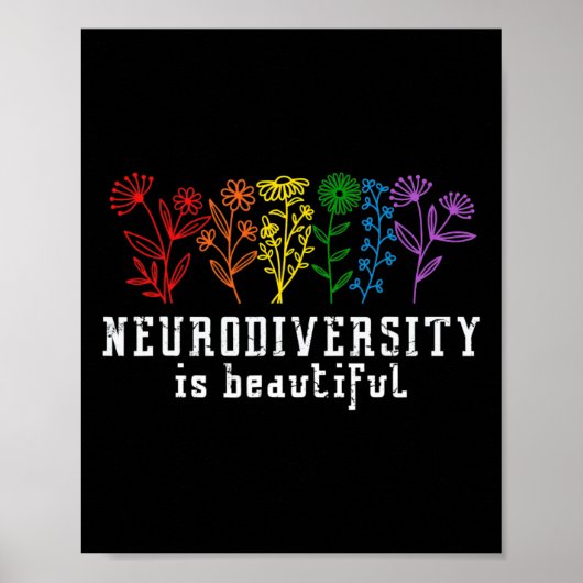 Autisme Bewustzijn Neurodiversiteit is prachtig AD Poster (Voorkant)
