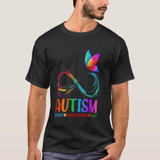 Autisme Bewustzijn Neurodiversiteit Oneindigheidss T-shirt (Voorkant)