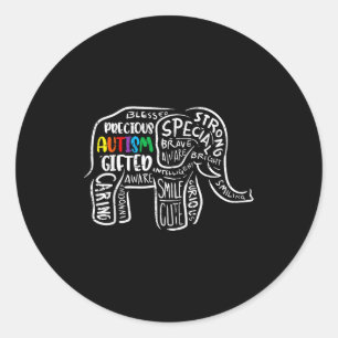 Autisme Bewustzijn Olifant Acceptatie Autistische  Ronde Sticker