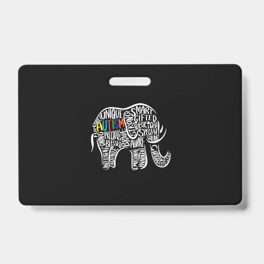 Autisme Bewustzijn Olifant Badge (Voorzijde)