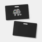 Autisme Bewustzijn Olifant Badge (Voor- en achterkant)