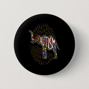 Autisme bewustzijn Olifant Jongens Kinderen Mannen Ronde Button 5,7 Cm
