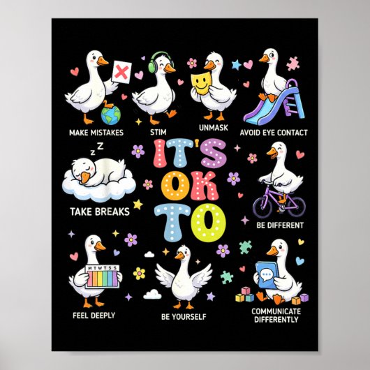 Autisme bewustzijn om anders te zijn Domme Gans Sc Poster (Voorkant)