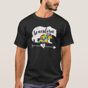 Autisme Bewustzijn Oma Beer Steun Autistische Volw T-shirt