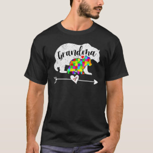 Autisme Bewustzijn Oma Beer Steun Autistische Volw T-shirt