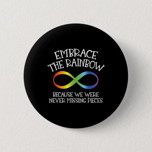 Autisme bewustzijn Omarm De Regenboog Oneindigheid Ronde Button 5,7 Cm (Voorkant)