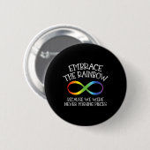 Autisme bewustzijn Omarm De Regenboog Oneindigheid Ronde Button 5,7 Cm (Voorkant /achterkant)