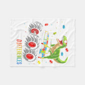 Autisme bewustzijn Omarm Verschillen Dinosaurus Fleece Deken (Voorkant (Horizontaal))