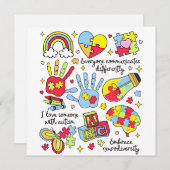 Autisme bewustzijn omarmen diversiteit neuro-inclu kaart (Voorkant / Achterkant)