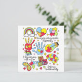 Autisme bewustzijn omarmen diversiteit neuro-inclu kaart (Staand voorkant)