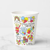 Autisme bewustzijn omarmen diversiteit neuro-inclu papieren bekers (Voorkant)
