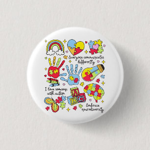 Autisme bewustzijn omarmen diversiteit neuro-inclu ronde button 3,2 cm