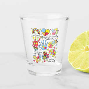 Autisme bewustzijn omarmen diversiteit neuro-inclu shot glas