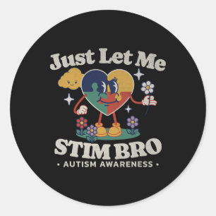 Autisme Bewustzijn Ondersteunend Stimming Schattig Ronde Sticker