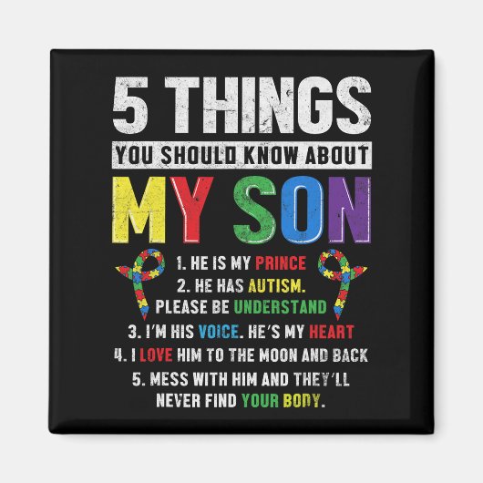 Autisme Bewustzijn Ondersteuning Autistisch Kind Z Magneet (Voorkant)