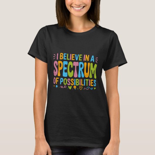 Autisme bewustzijn ondersteuning regenboog t-shirt (Voorkant)