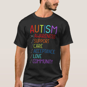 Autisme Bewustzijn Ondersteuning Zorg Acceptatie L T-shirt