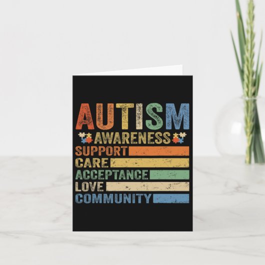 Autisme Bewustzijn Ondersteuning Zorg Acceptatie v Kaart (Voorkant)