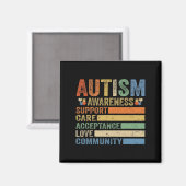 Autisme Bewustzijn Ondersteuning Zorg Acceptatie V Magneet (Voorkant / Achterkant)