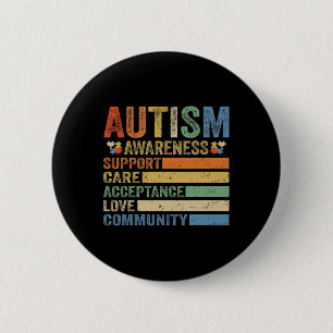 Autisme Bewustzijn Ondersteuning Zorgacceptatie vo Ronde Button 5,7 Cm