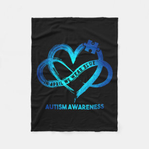Autisme bewustzijn oneindigheid hart in april drag fleece deken