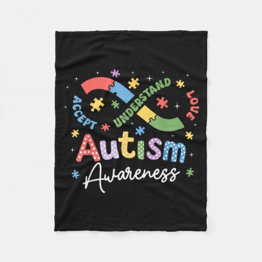Autisme bewustzijn oneindigheidssymbool accepteren fleece deken (Voorkant)