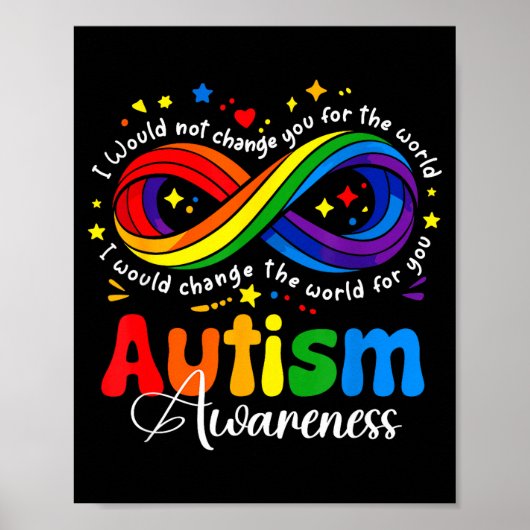 Autisme bewustzijn oneindigheidssymbool accepteren poster (Voorkant)
