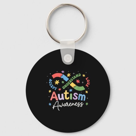 Autisme bewustzijn oneindigheidssymbool accepteren sleutelhanger (Voorkant)