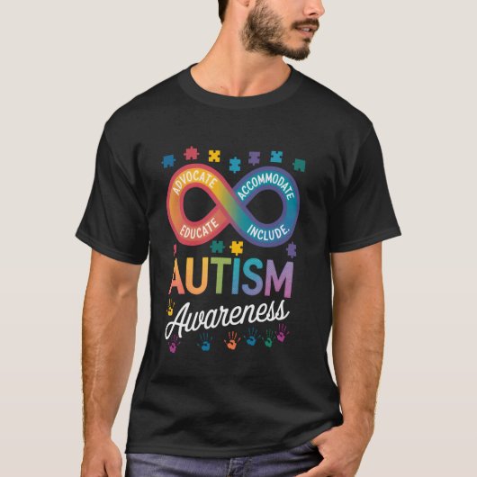 Autisme Bewustzijn Oneindigheidssymbool Neurodiver T-shirt (Voorkant)