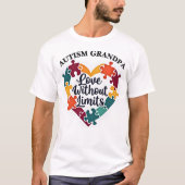 Autisme Bewustzijn Opa: Liefde zonder Grenzen T-shirt (Voorkant)