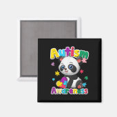 Autisme Bewustzijn Panda Puzzel Stukken Kleuren Gi Magneet (Voorkant / Achterkant)