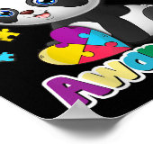 Autisme Bewustzijn Panda Puzzel Stukken Kleuren Gi Poster (Hoek)