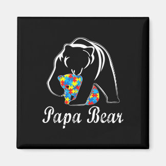 Autisme bewustzijn Papa Beer Steun Autistische Vol Magneet