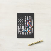 Autisme Bewustzijn Papa USA Vlag Vaderdag Post-it® Notes (Op bureau)