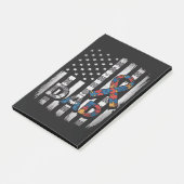 Autisme Bewustzijn Papa USA Vlag Vaderdag Post-it® Notes (Schuin)