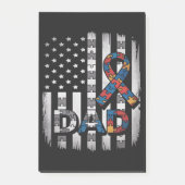 Autisme Bewustzijn Papa USA Vlag Vaderdag Post-it® Notes (Voorkant)