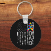 Autisme Bewustzijn Papa Vlag Vaders Dag 1 Sleutelhanger (Voorkant)