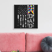 Autisme Bewustzijn Papa Vlag Vaders Dag Canvas Afdruk (Insitu (Woonkamer))