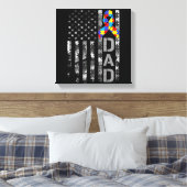Autisme Bewustzijn Papa Vlag Vaders Dag Canvas Afdruk (Insitu (Slaapkamer))