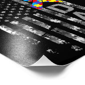 Autisme Bewustzijn Papa Vlag Vaders Dag Foto Afdruk (Hoek)