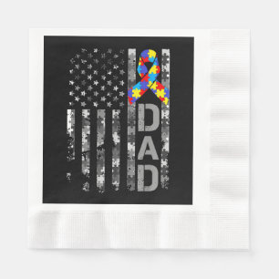 Autisme Bewustzijn Papa Vlag Vaders Dag Servet