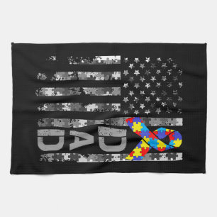 Autisme Bewustzijn Papa Vlag Vaders Dag Theedoek