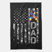 Autisme Bewustzijn Papa Vlag Vaders Dag Theedoek (Verticaal)